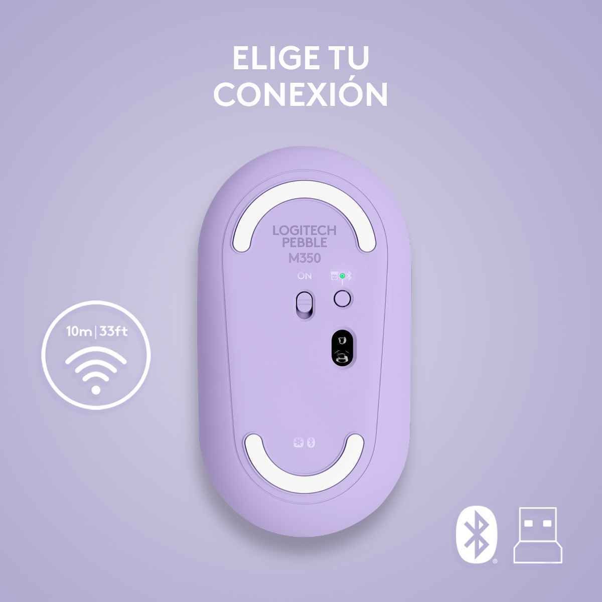 Mouse Wireless Logitech Pebble M350 Lavanda