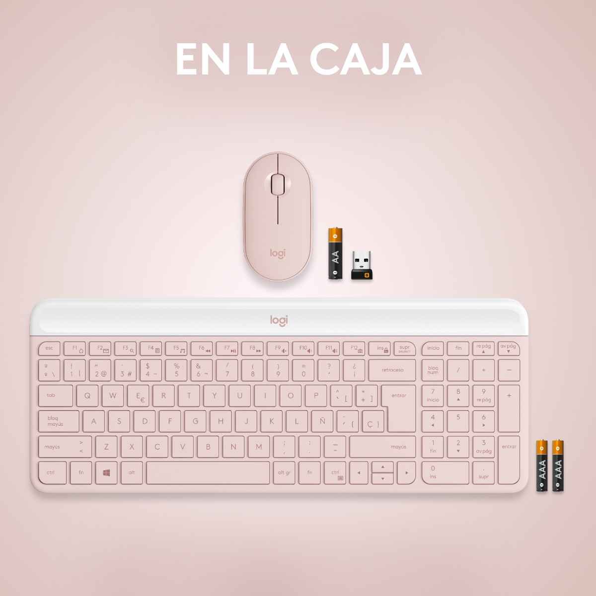 Mouse y Teclado Logitech Mk470 Rosa
