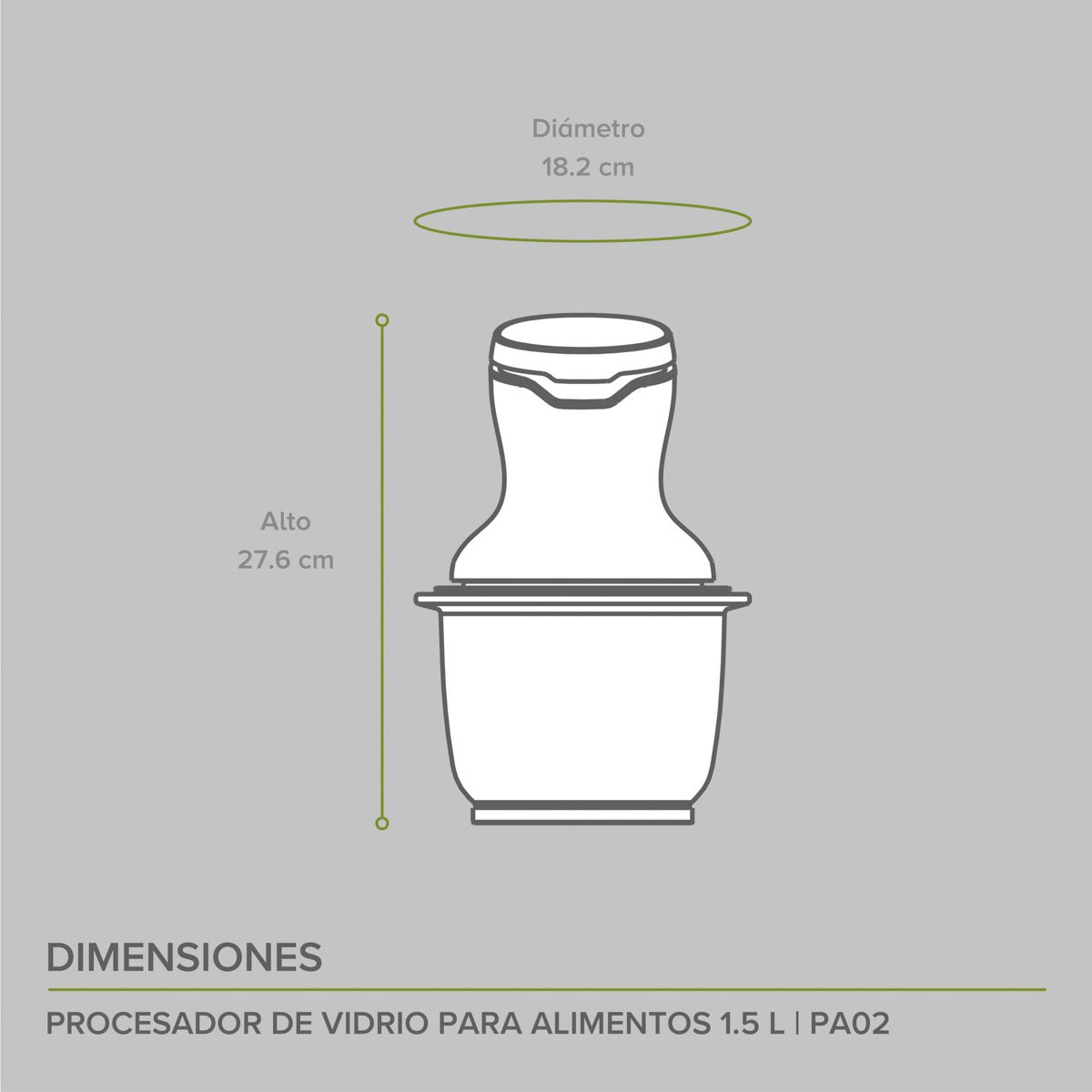 Procesador 1.5 L de Vidrio Avera para Alimentos