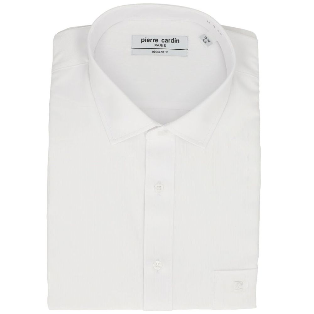 Camisa Pierre Cardin Manga Larga Blanca para Hombre Plus