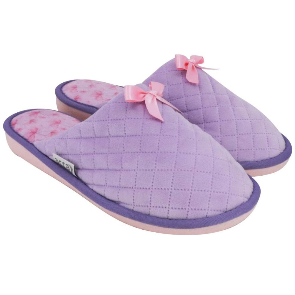 Pantufla Destalonada con Moño Morada Arra