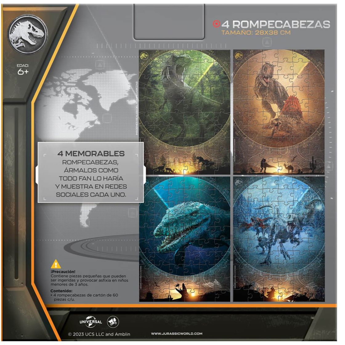 Rompecabezas 4 en 1 Jurassic World