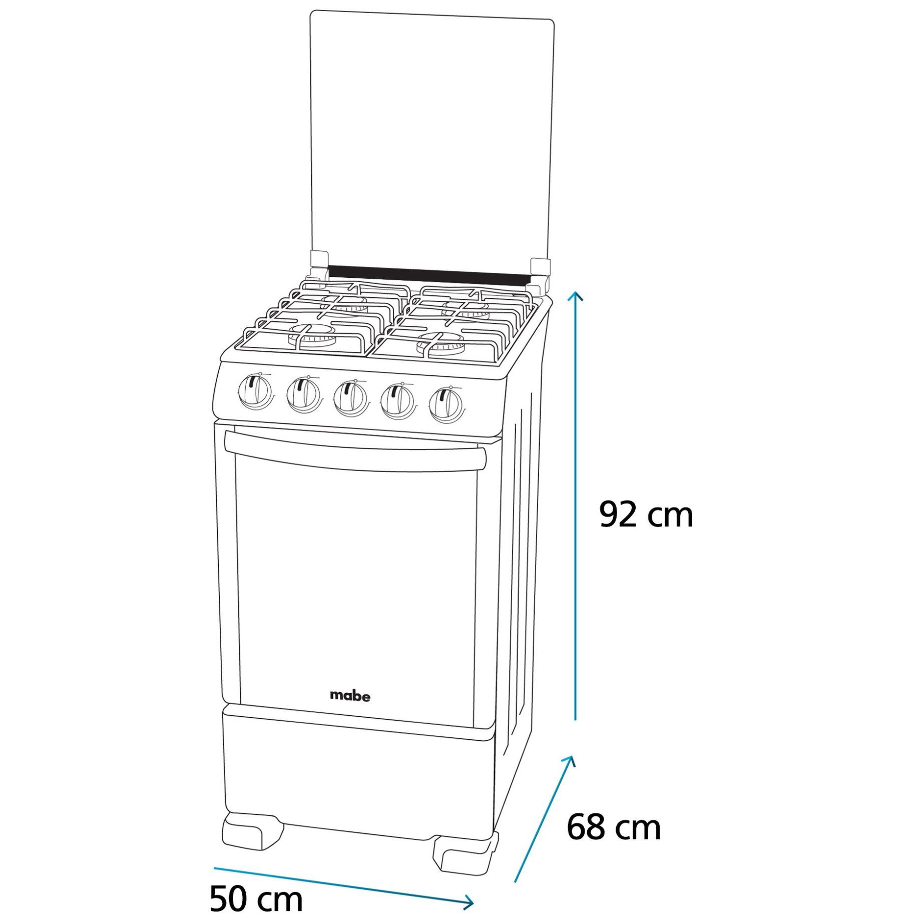Estufa Mabe Piso 50 Cms Gas Em5045Cais1