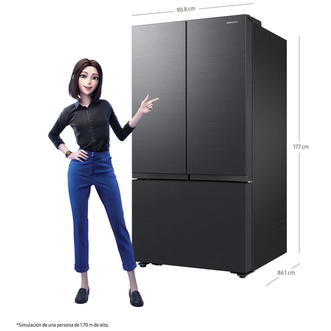 Refrigerador Samsung Negro Rf32Cg5310B1Em Fdr 30.5 Ft con Centro de Bebidas