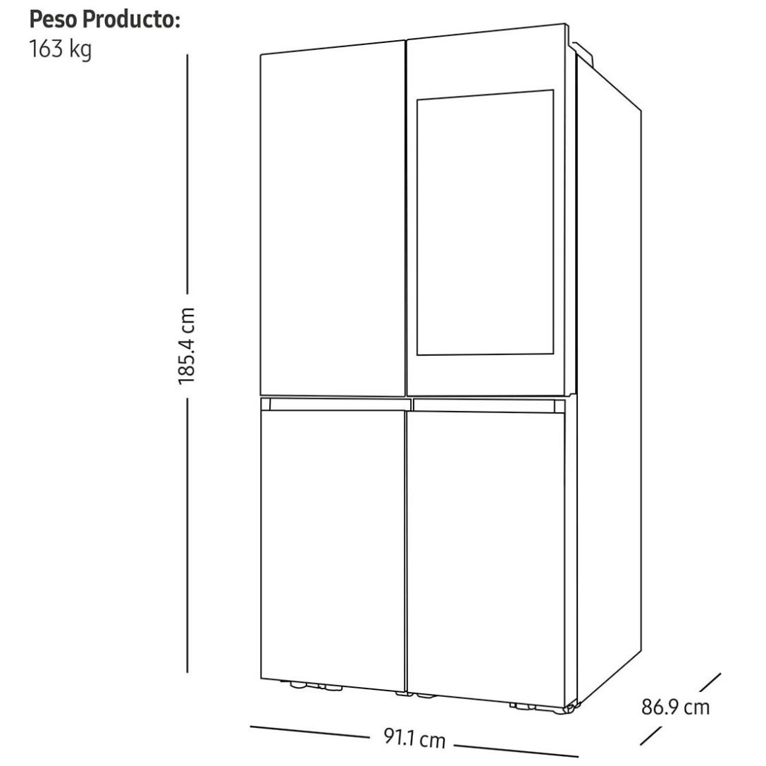 Refrigerador Samsung Bespoke Family Hub  Rf29Cb9900Qkem 28.6Ft/32"
