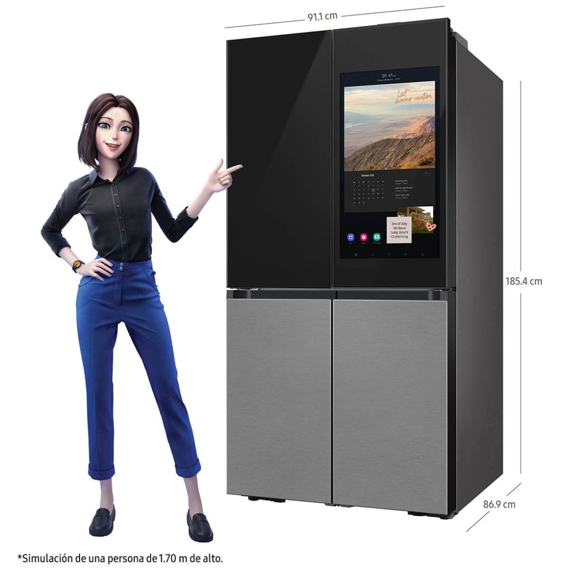 Refrigerador Samsung Bespoke Family Hub  Rf29Cb9900Qkem 28.6Ft/32"