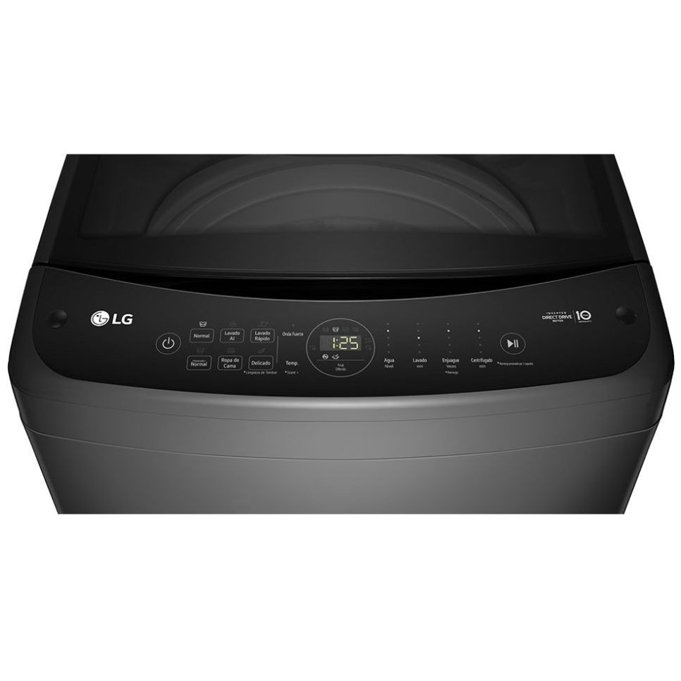 Lavadora Negra Lg Carga Superior 19 Kg Wt19Mv6