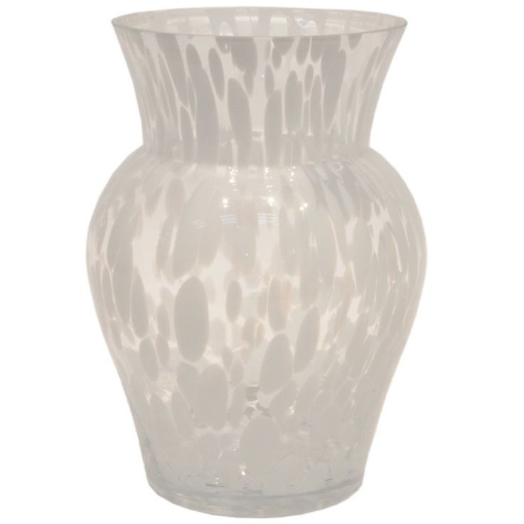 Florero Grande Vidrio con Puntos Blancos