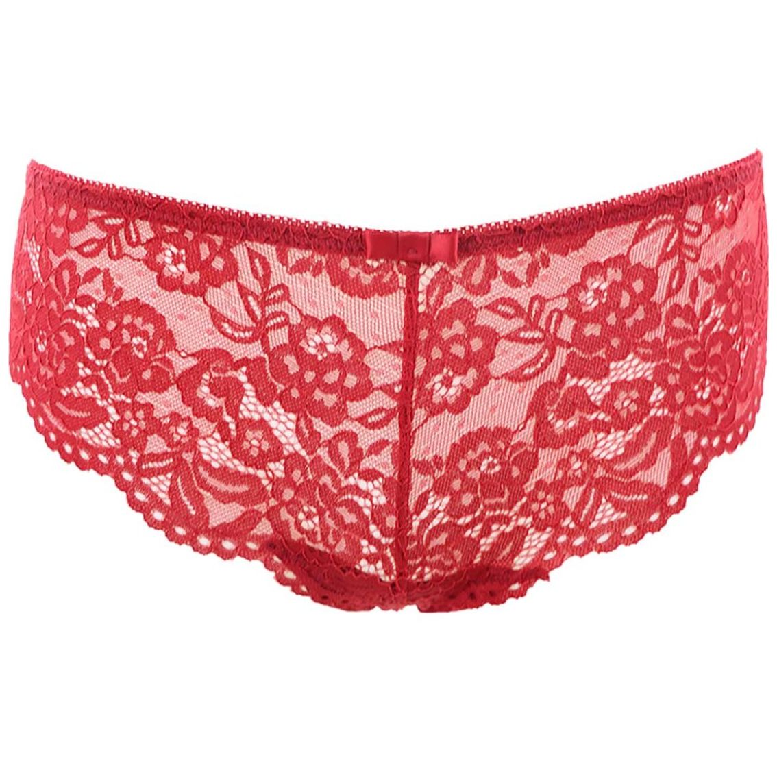 Bikini Corte Brasileno Encaje Rojo Couture