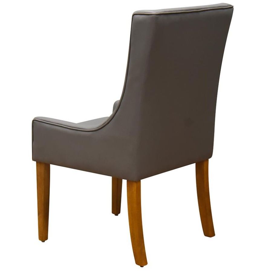 Silla Miso Wing Leather Gray Vintage Home