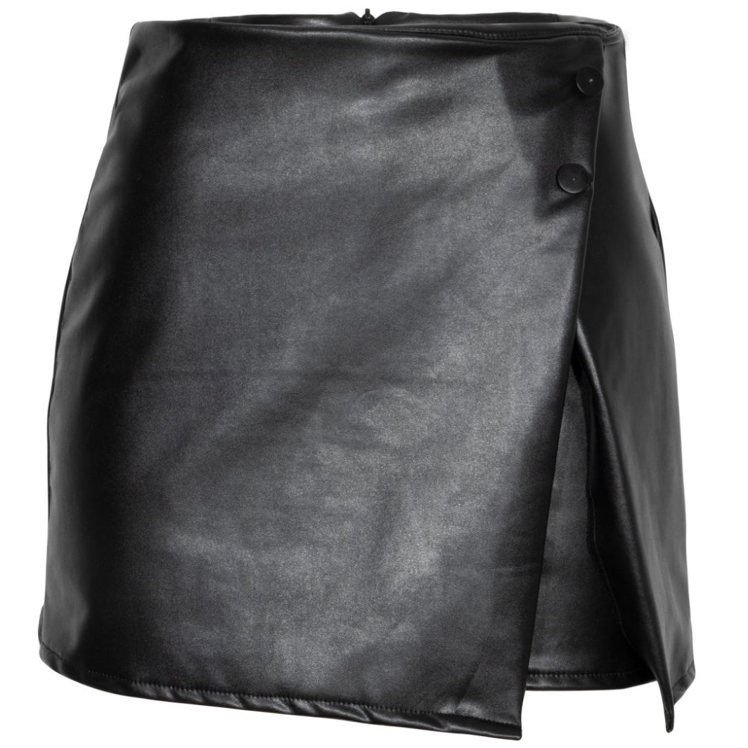 Short Falda Tipo Piel Limoncello