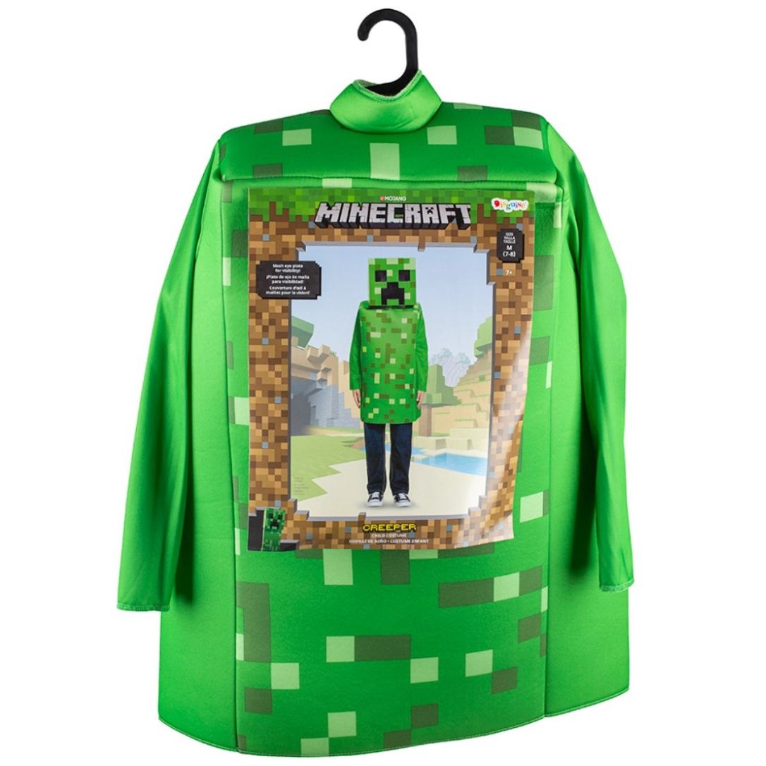 Disfraz Creeper Clasico Talla M 7 a 8 Minecraft