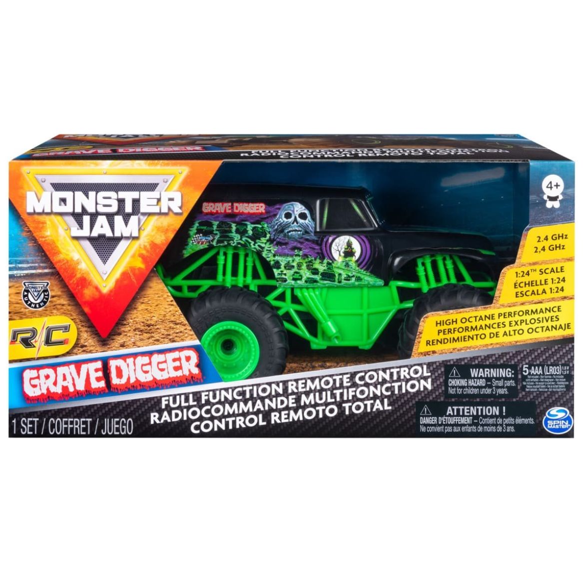 Monster Jam Rc 1:24 Grave Digger Spin Master