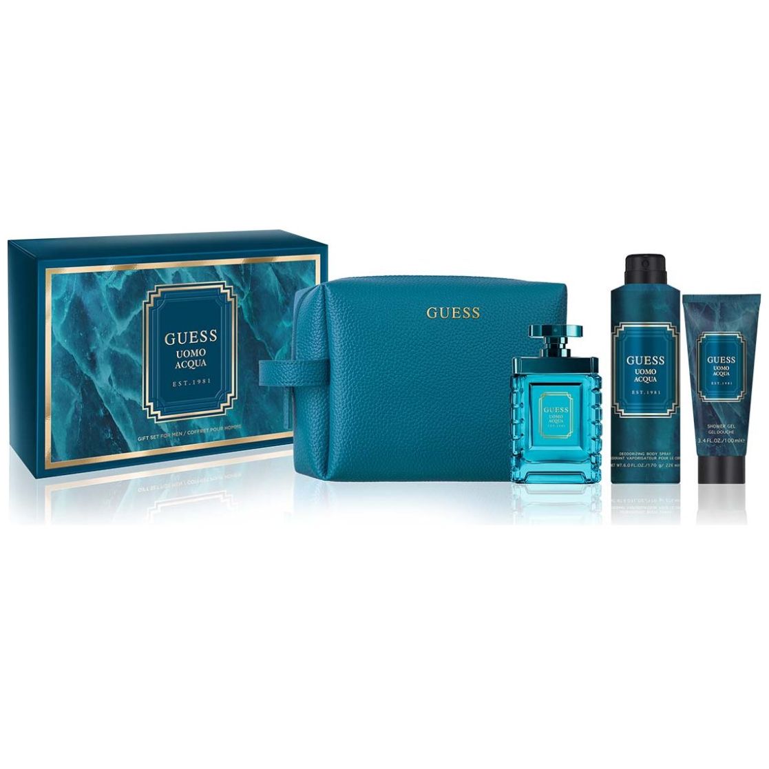 Set Fragancia para Hombre Guess Uomo Acqua Edt 100 Ml