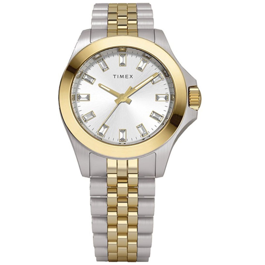 Reloj Timex Tw2p93700 100% Original Para Dama Acero Dorado Color del fondo  Plata
