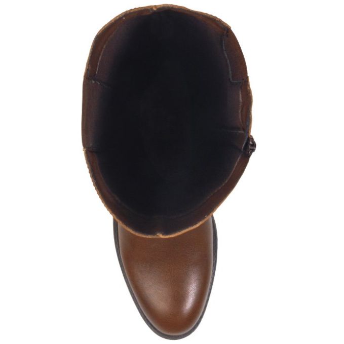 Bota Alta con Elástico Y Cierre Café Brantano