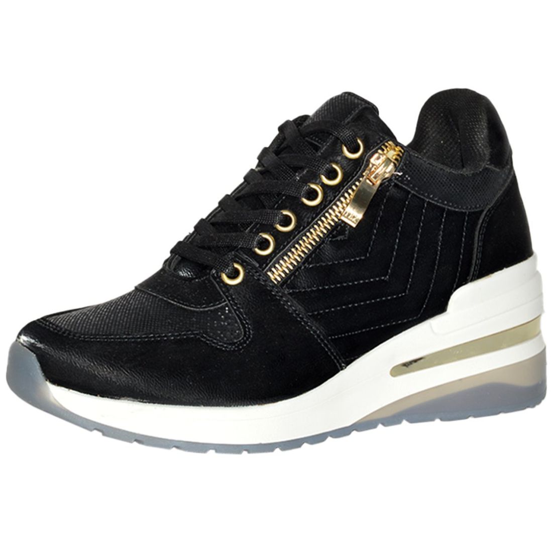 Tenis con Cuña Y Cierre Negro Philosophy