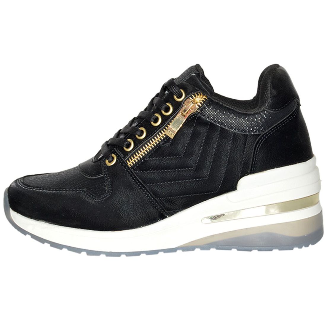 Tenis con Cuña Y Cierre Negro Philosophy