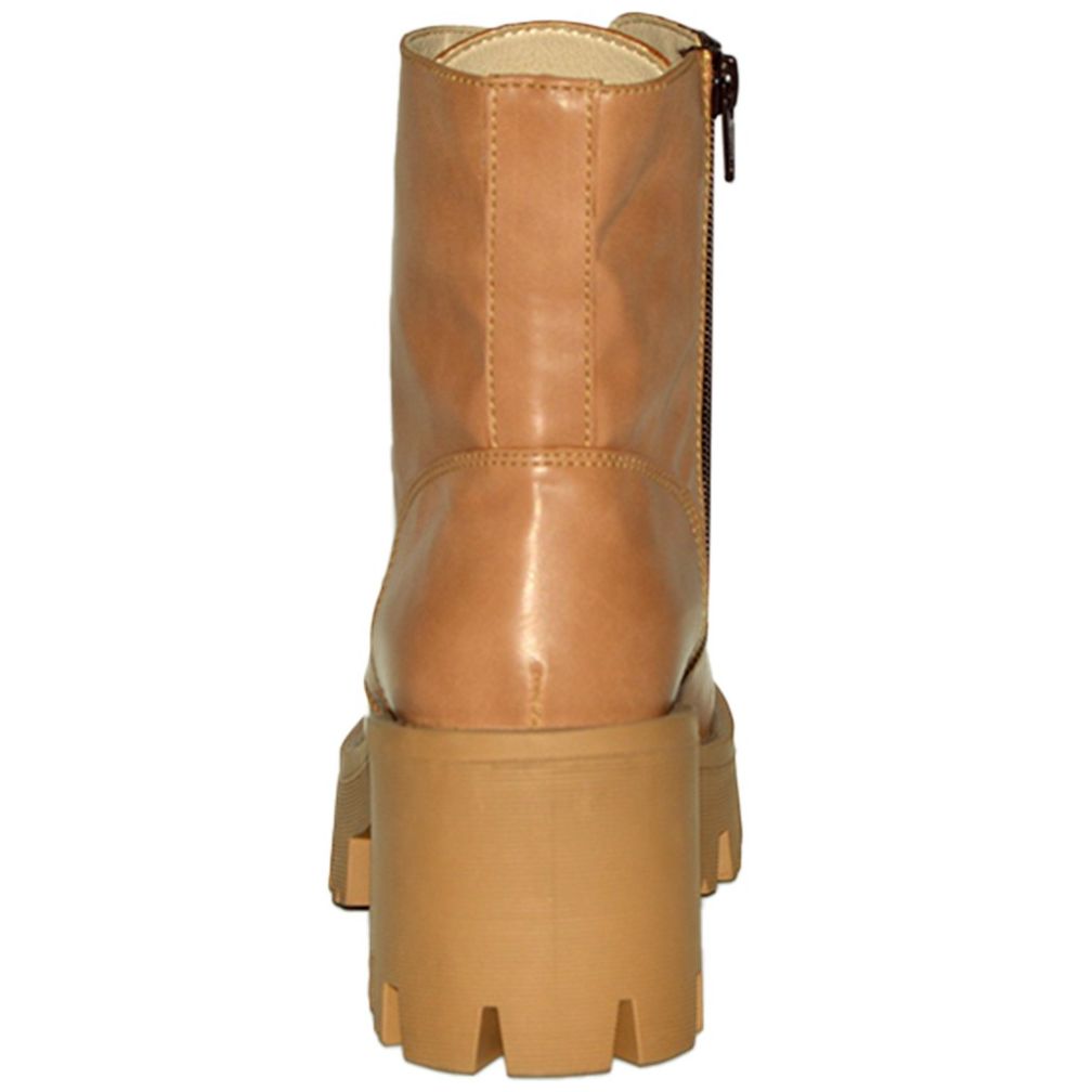 Bota Café con Plataforma Y Cierre Lateral Philosophy