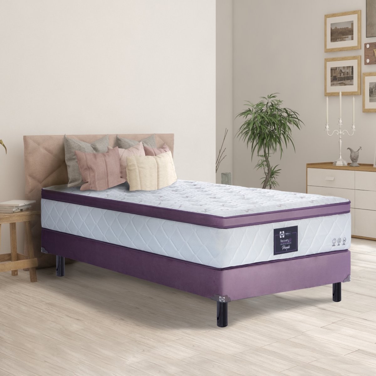 Juego de Colchón Y Box Matrimonial Purple Recovery Sealy
