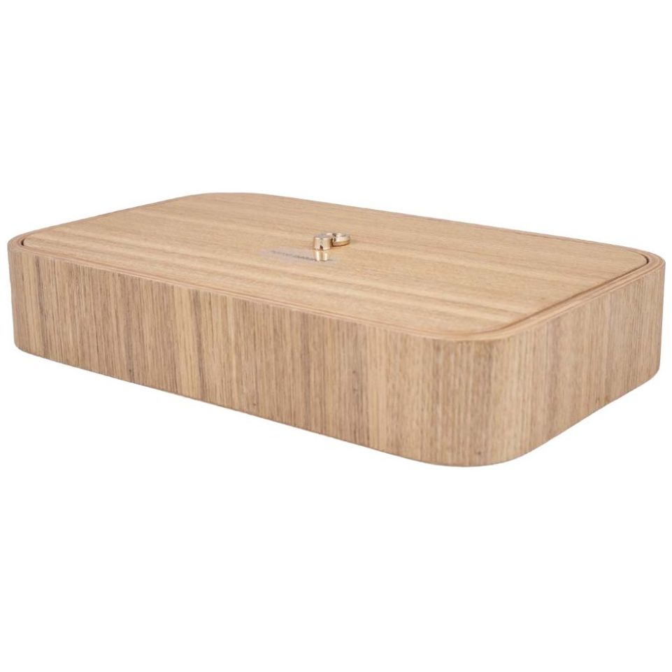 Home Nature Joyero de Madera con Espejo Beauty 23X13.5X4 Cm