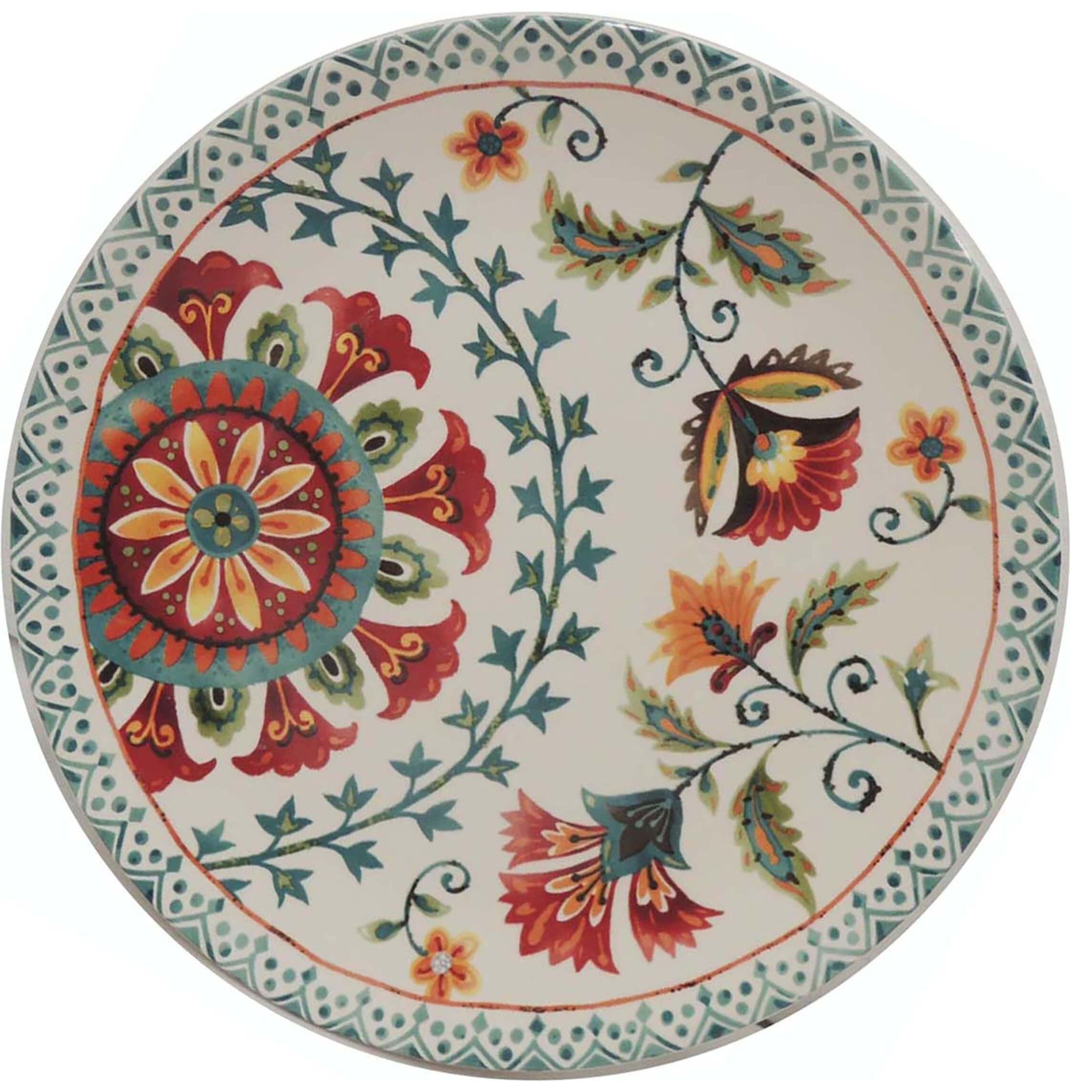 Plato Ensalada Boho Floral  Vinatage Home