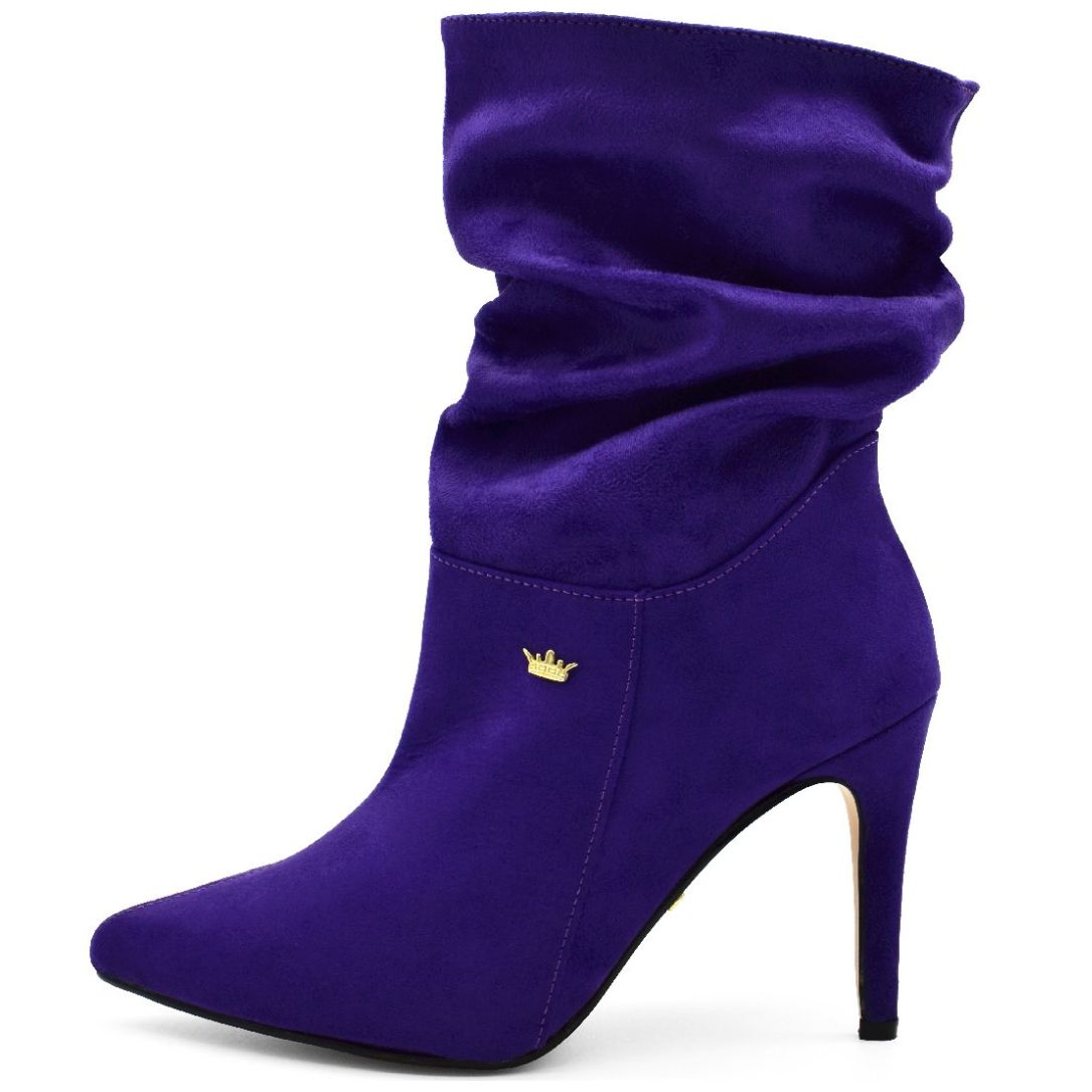 Botín Morado Puntal con Pliegues Paris Hilton