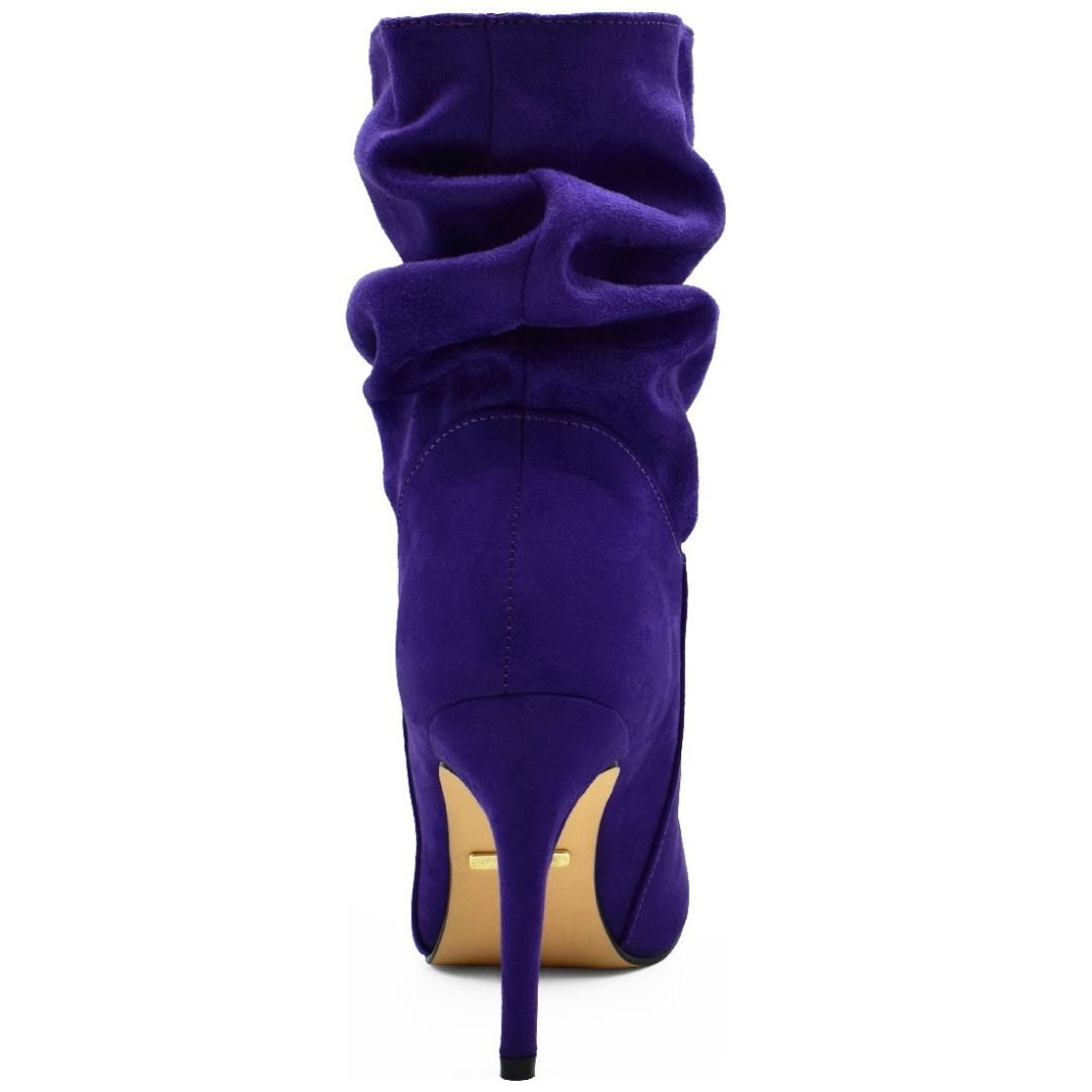 Botín Morado Puntal con Pliegues Paris Hilton