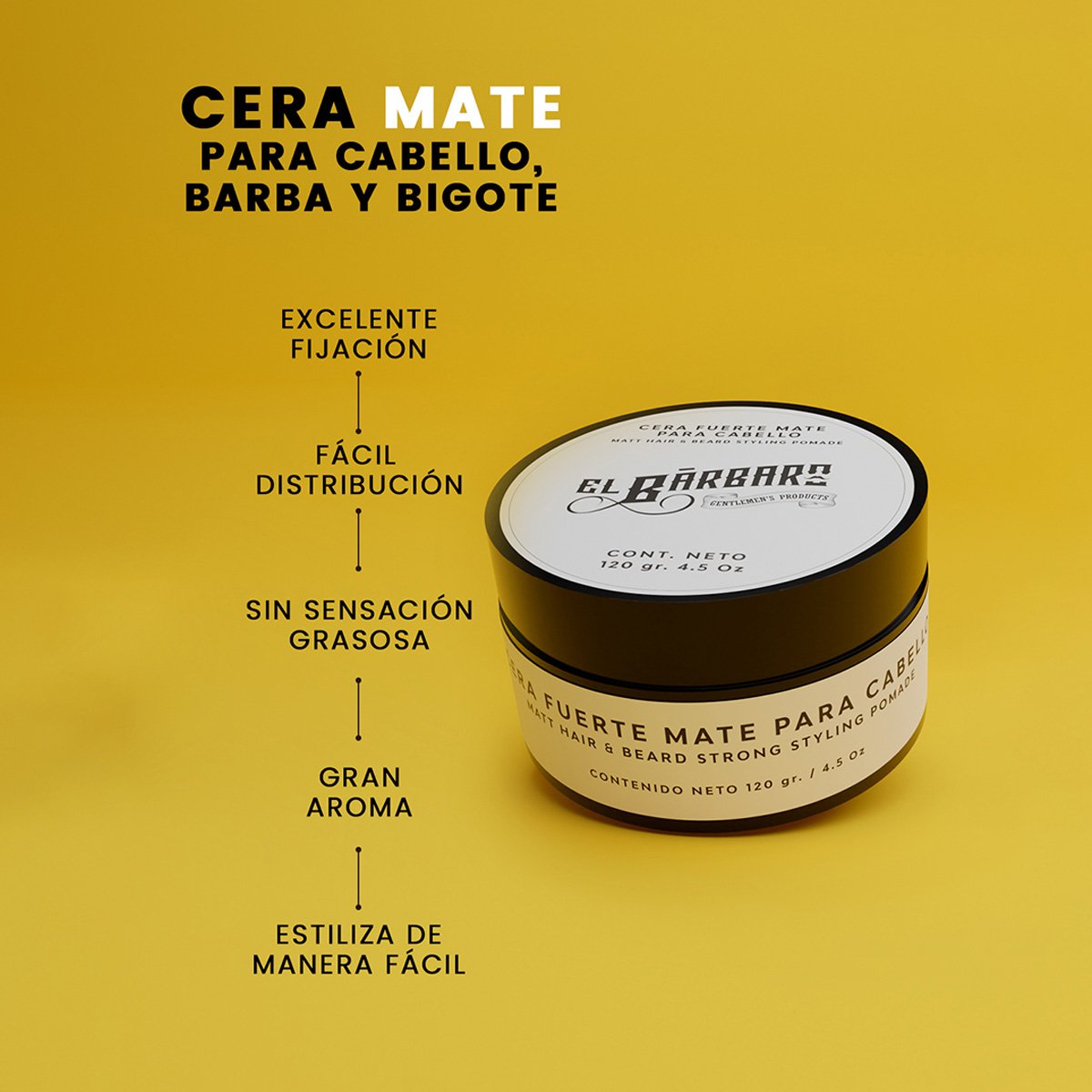 Cera Mate para Cabello  el Barbero