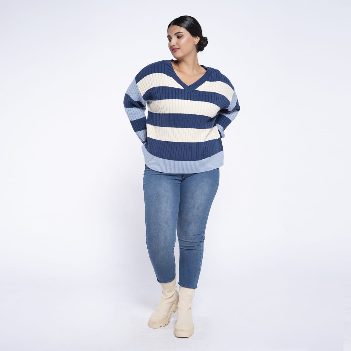 Jeans Resorte en Cintura con Bolsas  Vixara