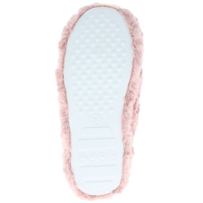 Pantufla Destalonada Afelpada Rosa Comfort Fit
