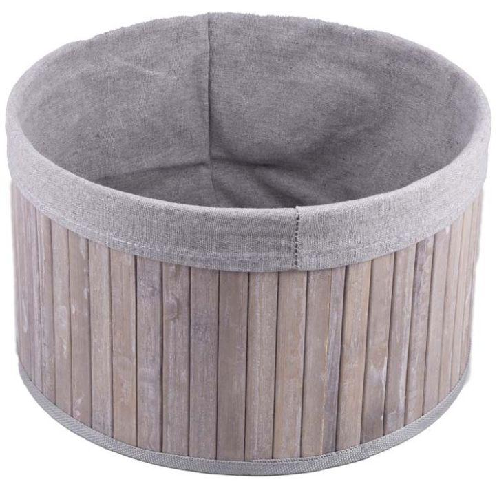 Home Nature Juego de 4 Canastas Decorativas Caterina Redondas Color Gris 30X18Cm,30X18 Cm, 25X16Cm, 23X15Cm, 18X12Cm