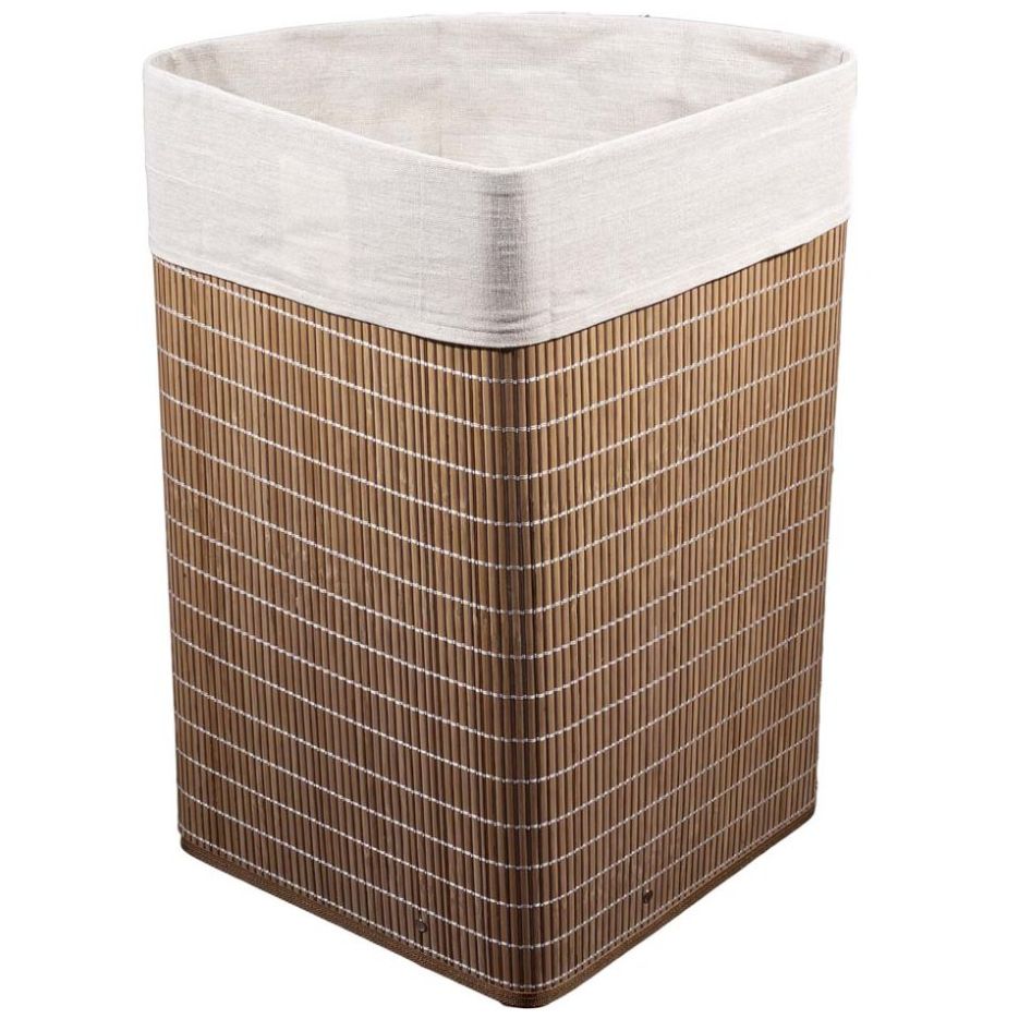 Home Nature Cesto Esquinero de Bambú Color Café 35X35X57 Cm