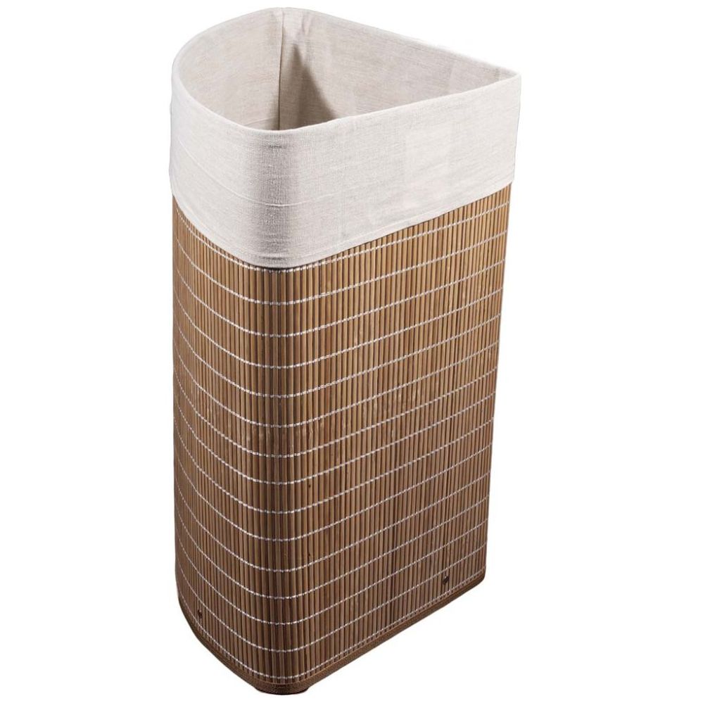 Home Nature Cesto Esquinero de Bambú Color Café 35X35X57 Cm