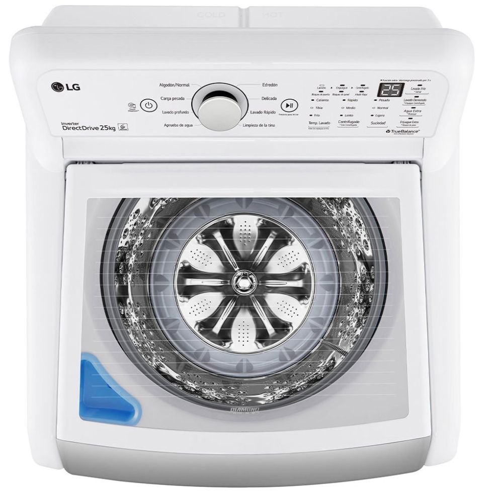 Lavadora LG Carga Superior Turbo Wash 3D Inverter Dd con 6 Motion Dd 25 Kg  Blanca  Wt25Wt6H