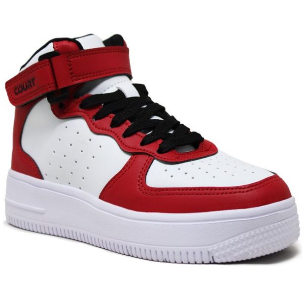 Tenis Bota Court Agujeta 18-21 Rojo