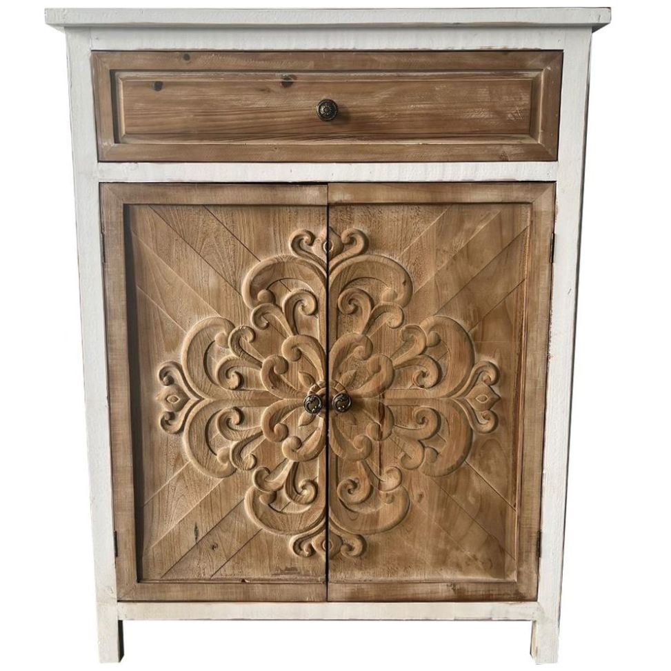 Gabinete Medallion Natual White Vintage Home