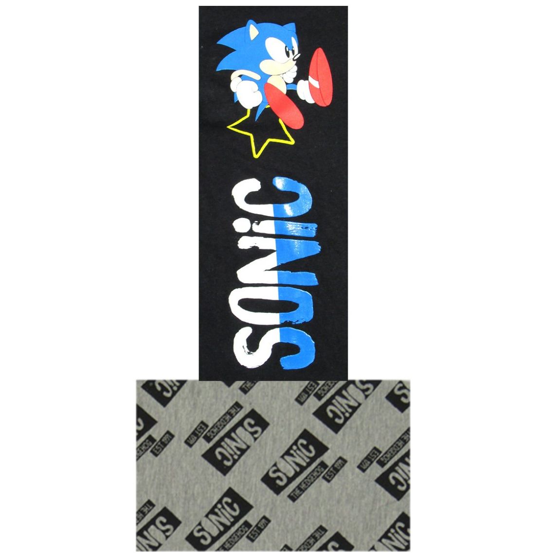 Pijama Sonic Playera Manga Larga Pantalón Y Pantufla con Estampado para Niño