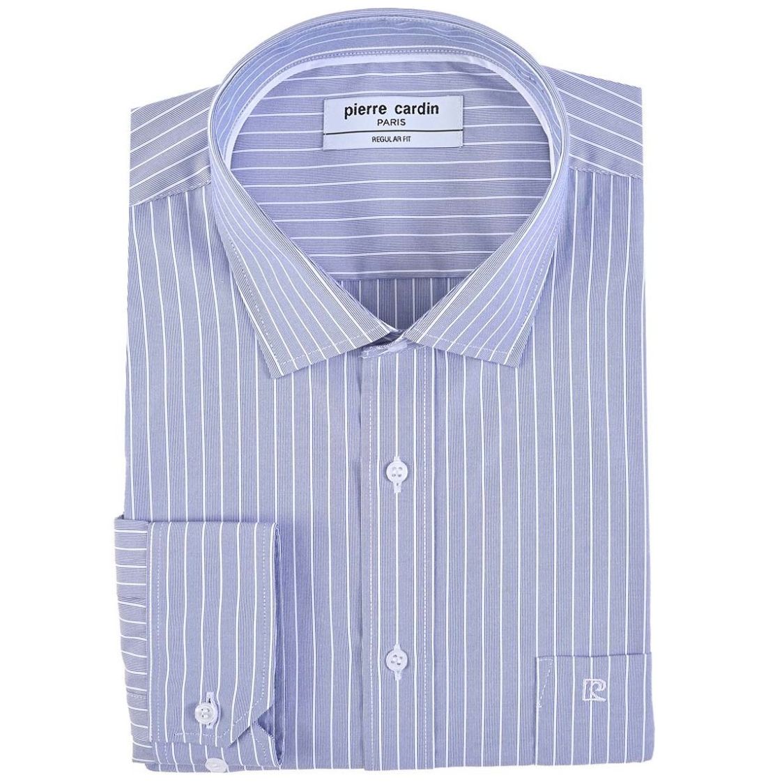Camisa Pierre Cardin Manga Larga Rayas Azul para Hombre
