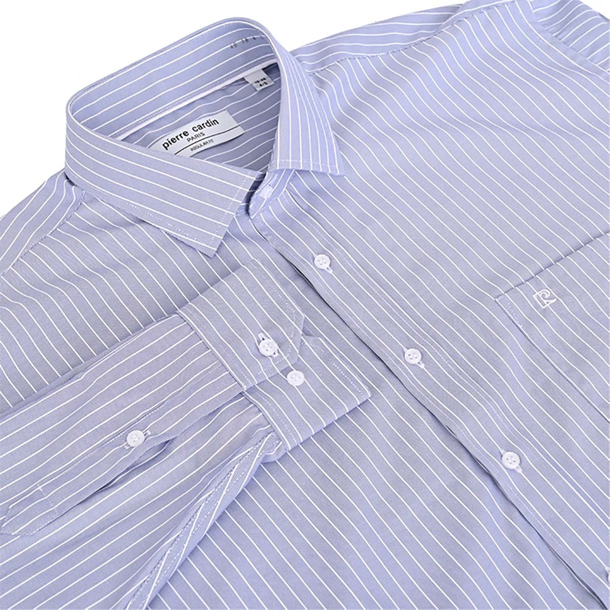 Camisa Pierre Cardin Manga Larga Rayas Azul para Hombre