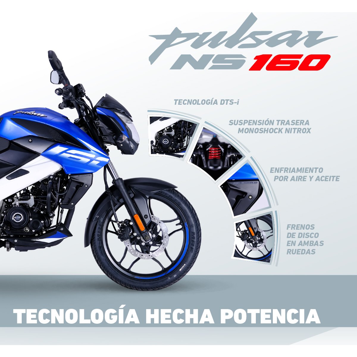 Motocicleta Pulsar Ns 160 Azul 2024 Bajaj