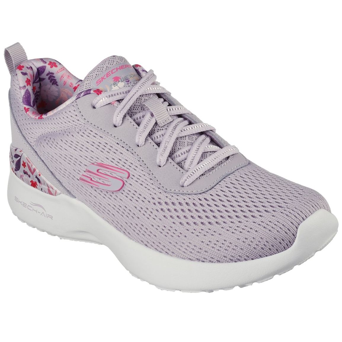 Tenis Deportivo con Flores Morado Skechers