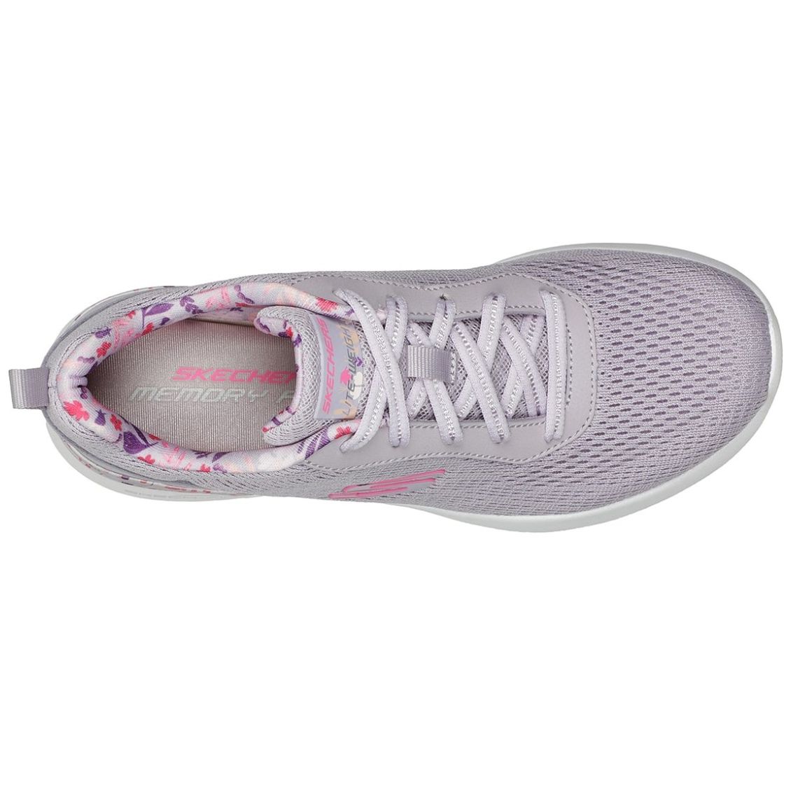 Tenis Deportivo con Flores Morado Skechers