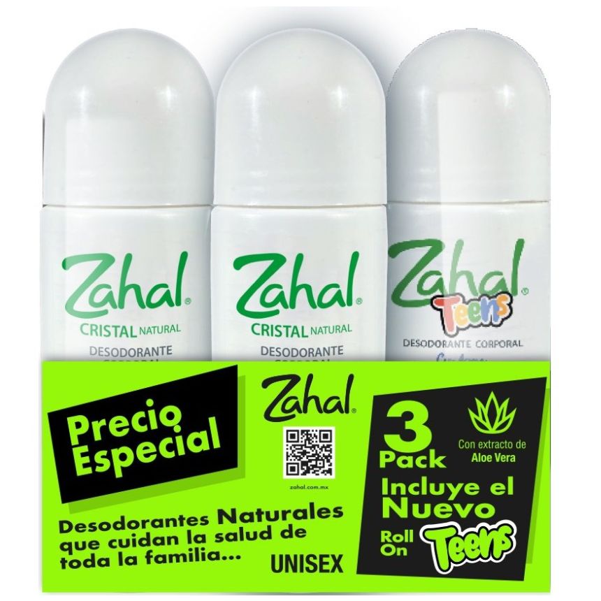 Zahal Desodorante en Roll On Cristal Natural para Hombre Precio - Rappi