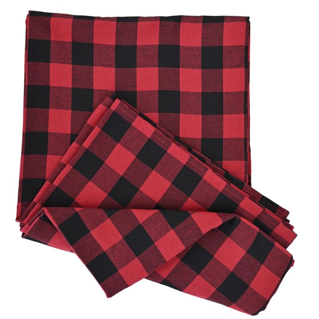 Home Nature Navidad Mantel Cuadros Rojo/negro 150X250Cm