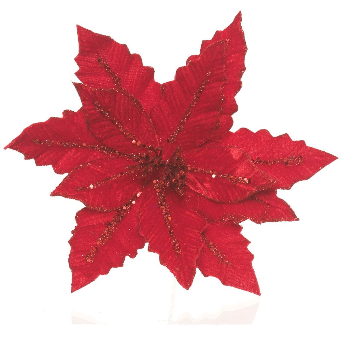 Flor de Nochebuena Color Rojo con Oro