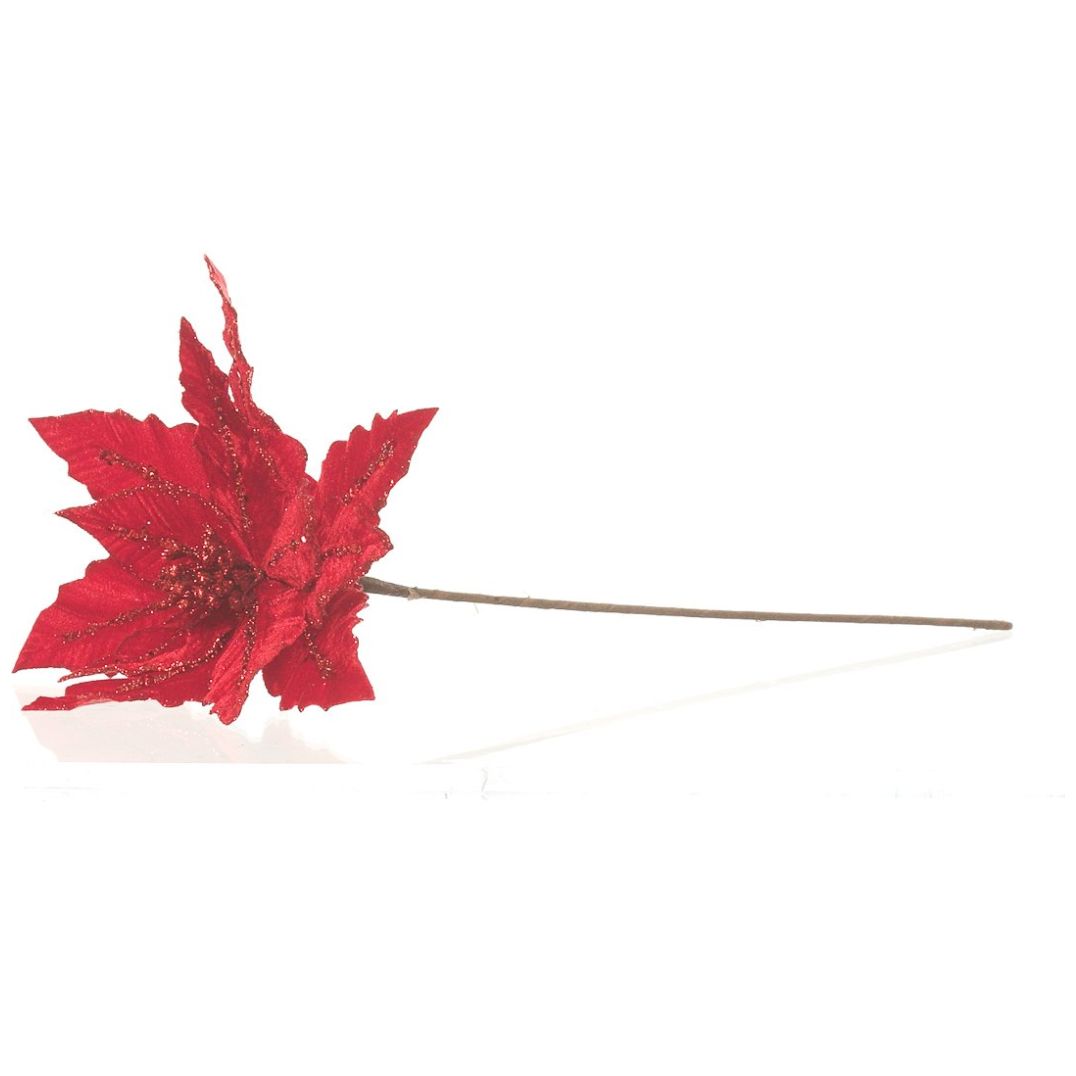 Flor de Nochebuena Color Rojo con Oro