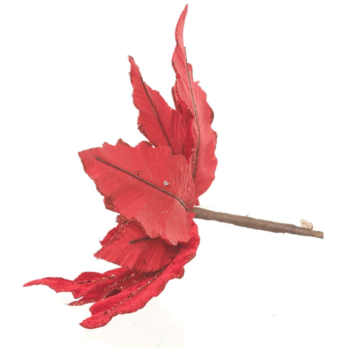 Flor de Nochebuena Color Rojo con Oro