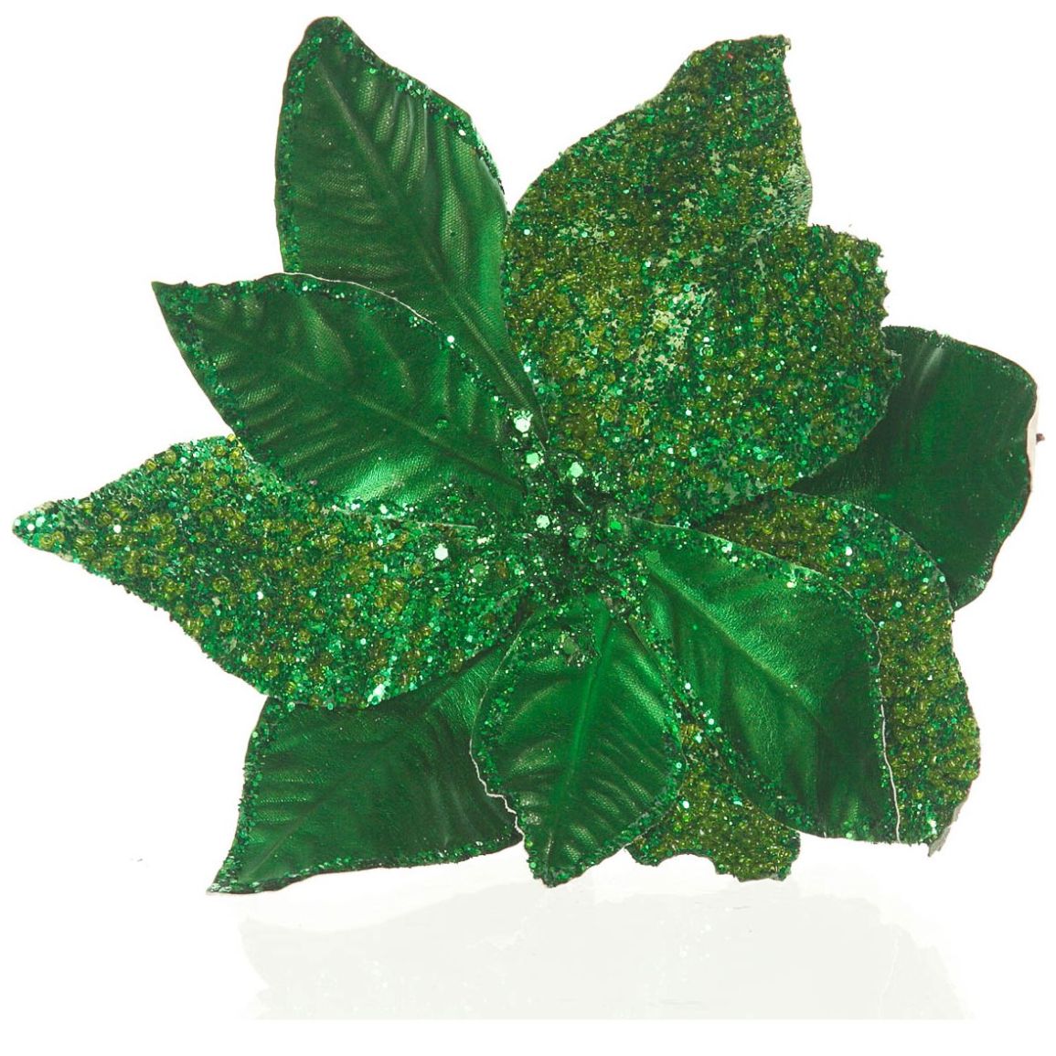 Flor de Nochebuena Color Verde Metalico