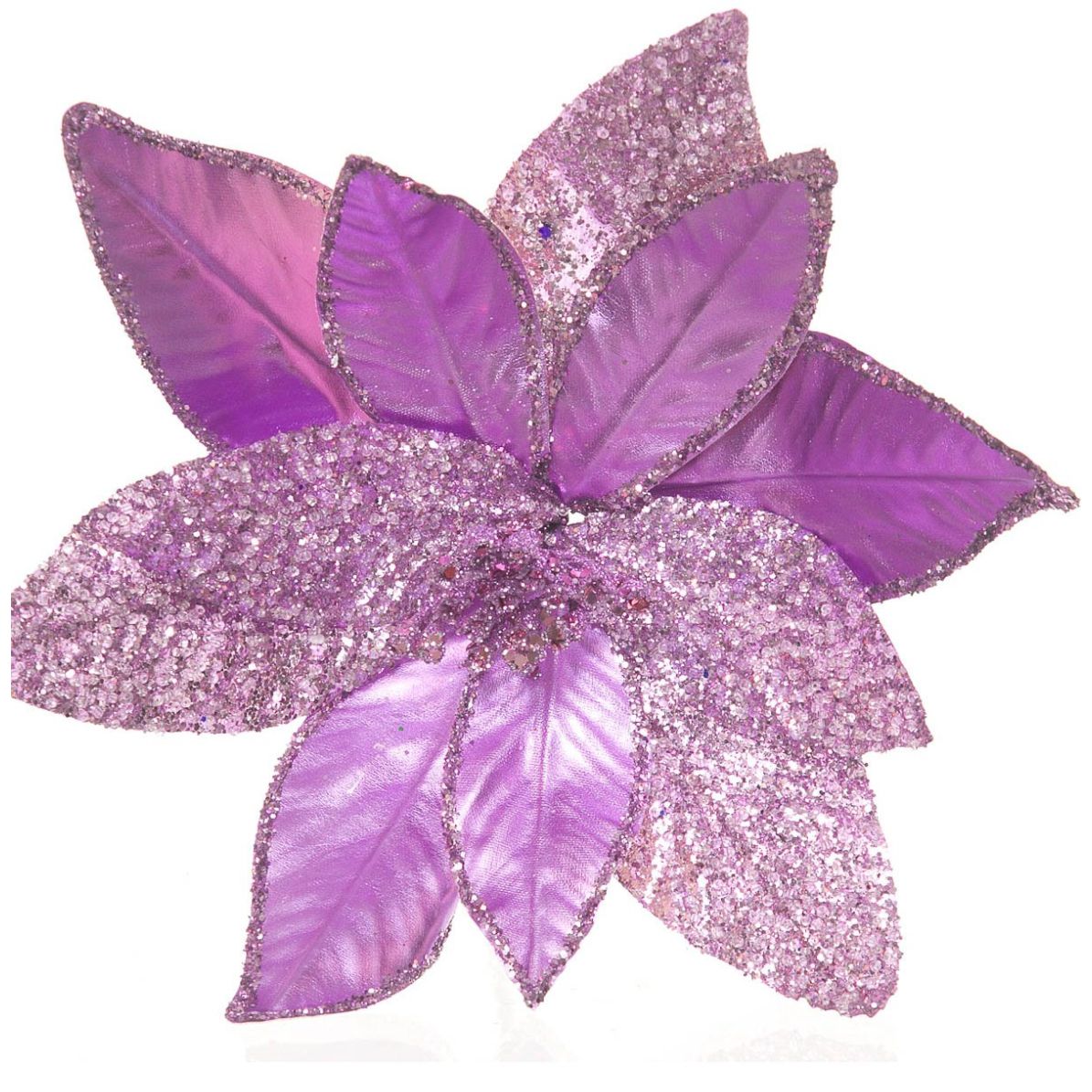 Flor de Nochebuena Color Lavanda Metalico